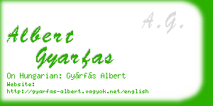 albert gyarfas business card